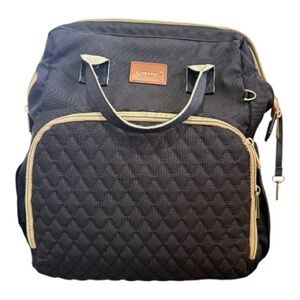 NEW ROSEGIN Black Quilted Backpack with Gold Zipper/Trim - Stylish & Functional